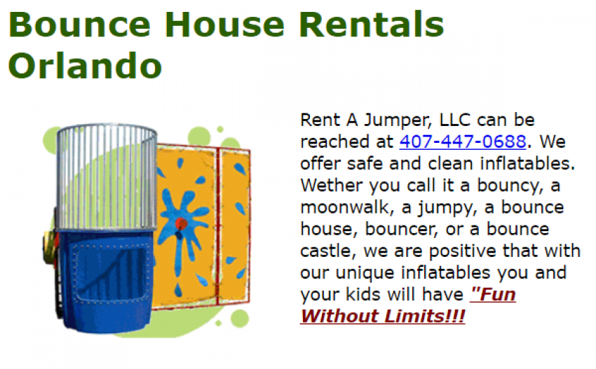 Foto Rent A Jumper - Bounce House Water Slides Tables Chairs Tents de Servicios de Alquiler de Equipos para Fiestas en Orlando FL - Galería de ListasLocales.com