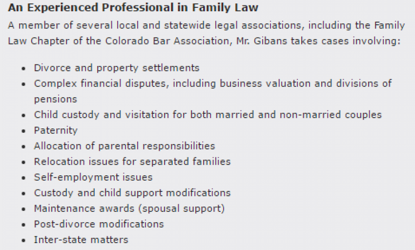 Image Law Office of David Gibans the Family Law Attorneys in Denver CO - Gallery of ListasLocales.com
